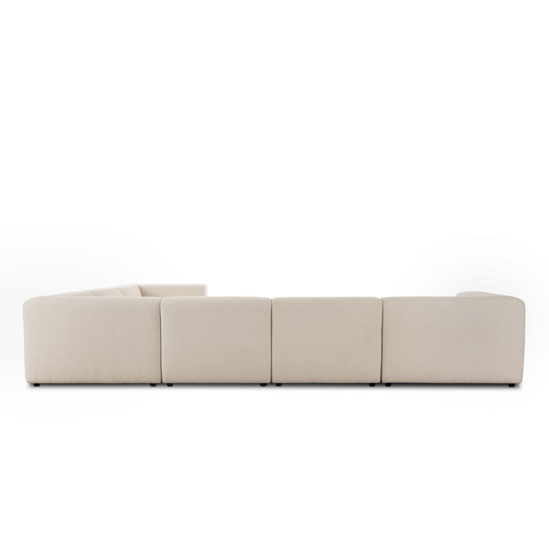 Lawndale 6PC Sectional W/ LAFC-Saxon Charcoal, Left Hand Facing, Fayette Cloud Polyester Blend