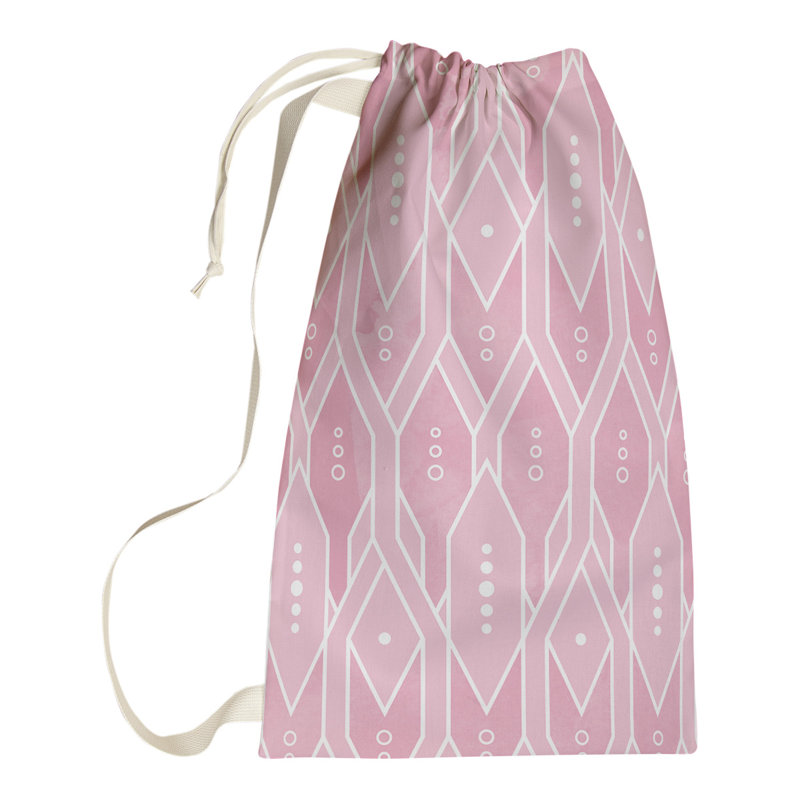 Sac à linge à motif treillis Mcguigan, Moyen (H 36 po x l 28 po x P 1,5 po), Rose