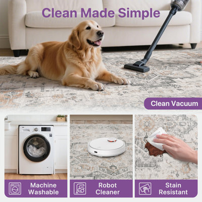 Roehit Oriental Performance Machine Washable Area Rug