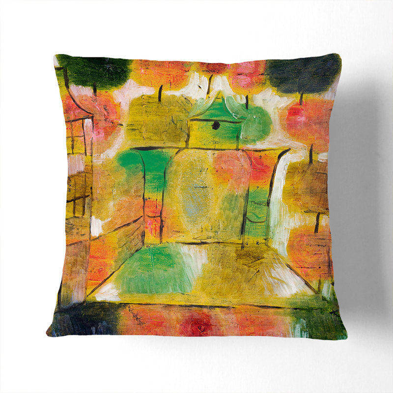 Tree and Architecture Scatter Cushion with Filling, 40cm H x 40cm W x 15cm D