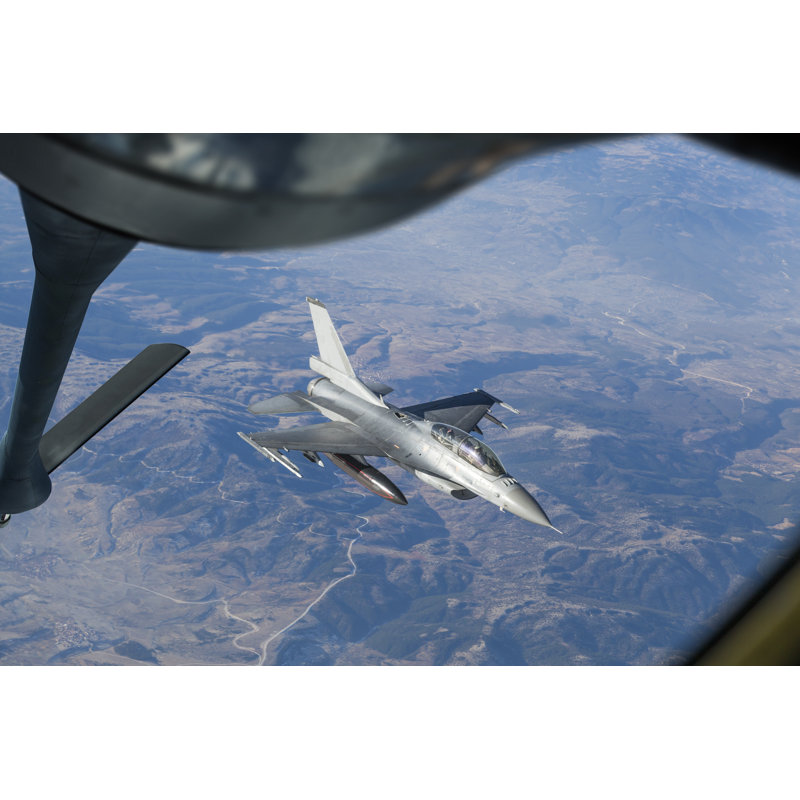 Mid-Air Refueling by Guvendemir - No Frame Print on Canvas, 30cm H x 46cm W