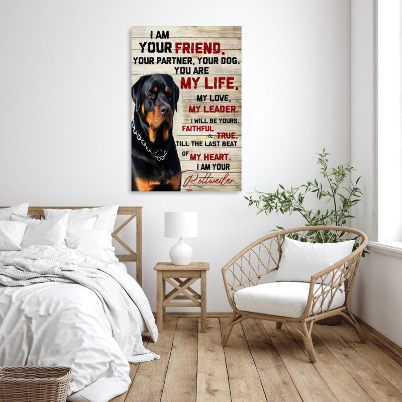 «I Am Your Rottweiler», impression sur toile, H 36 po x l 24 po x P 1,25 po