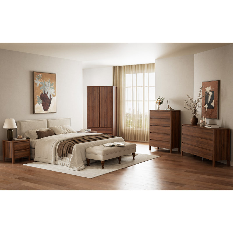 55.1" W 6 - Drawer Dresser, Brown