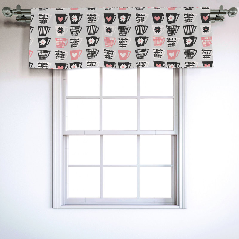 Sateen Floral Ruffled Window Valance