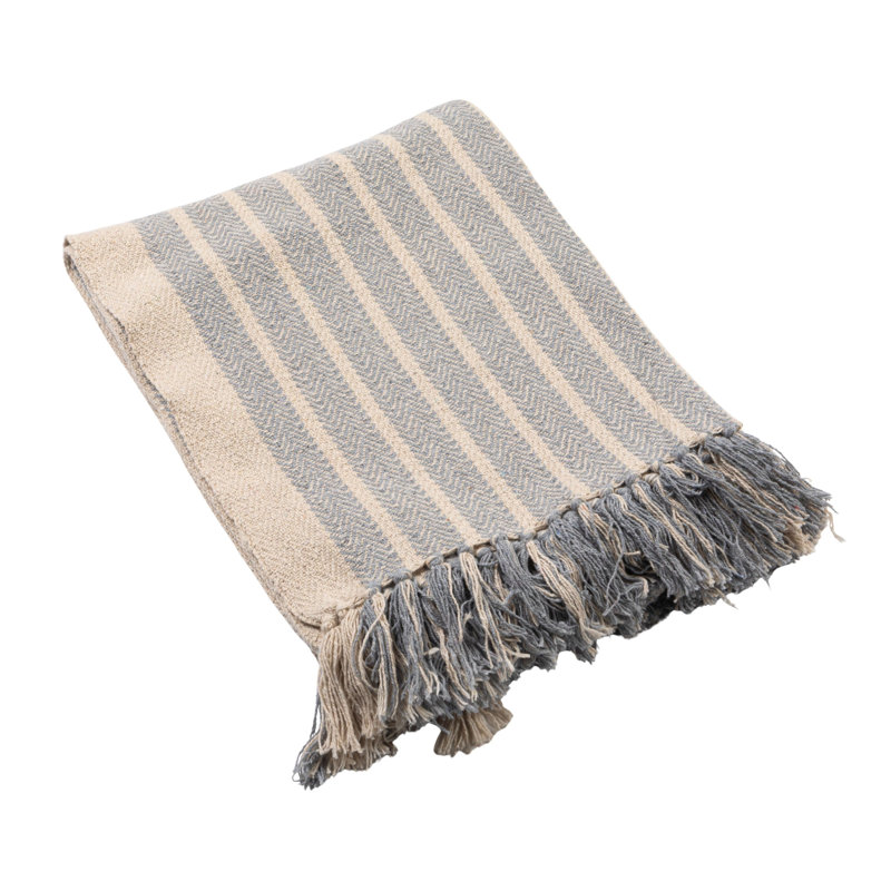  Throw Blanket, Blue/Natural Checkered