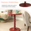 Table d'appoint ronde vintage de 56 cm (22 pouces) avec piédestal tourné, idéale pour le salon et la chambre.