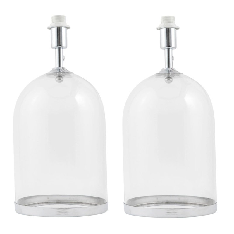Bianka Glass Table Lamp, Polished Chrome