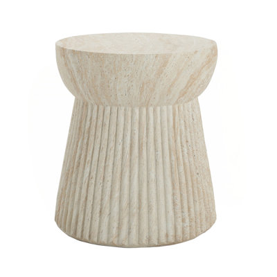 Outdoor Travertine Concrete Side Table