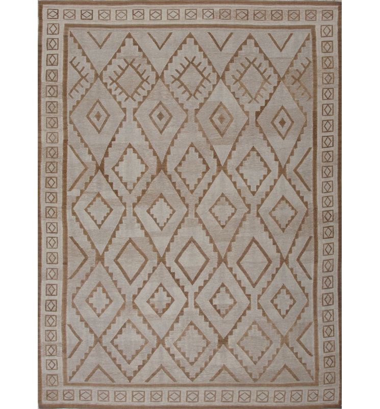 Geometric Area Rug in Brown