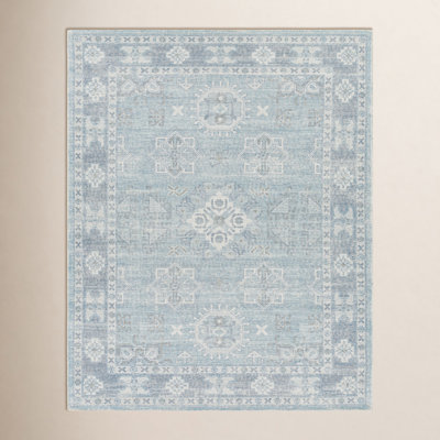 Hopkins Denim Sky Blue Hand-Tufted Oriental Rug