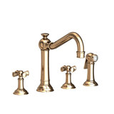 Jacobean Double Handle Kitchen Faucet with Side Spray