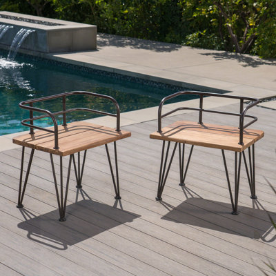 Chaise en bois et métal (ensemble de 2)