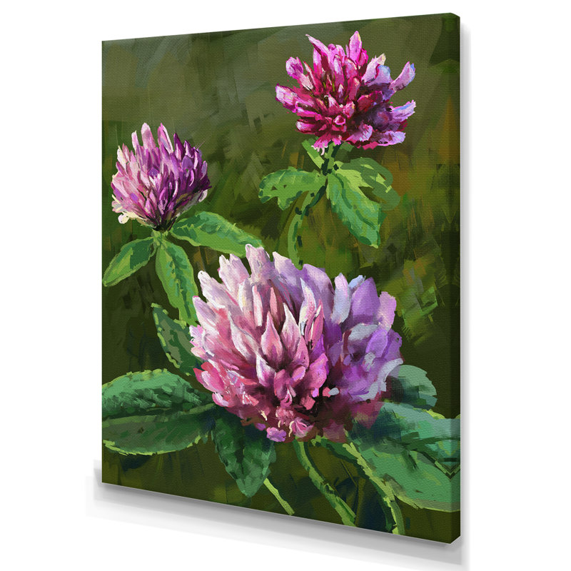 Fleurs sauvages mauves II - Peinture, H 12 po x l 8 po x P 1 po, Toile tendue