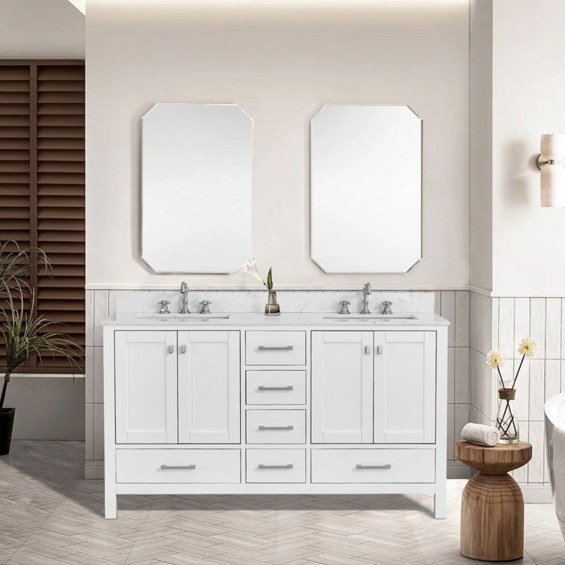 60-Inch Bathroom Vanity With Double Basin And Storage Cabinet