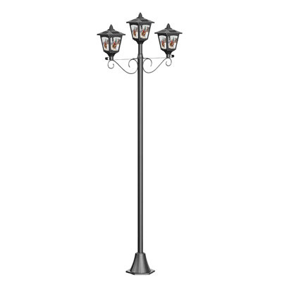 72 "Lampadaire solaire de Noël 72" à trois têtes rétro pour l'extérieur, jardin, pelouse, sentier, père Noël