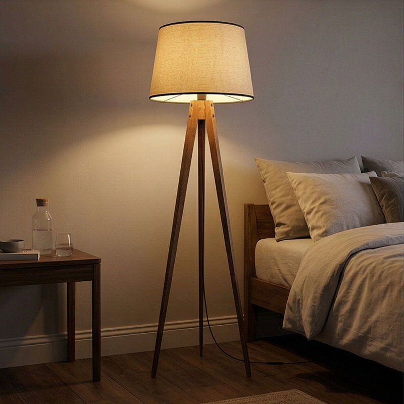 Lampe trépied 63 po Maquan, Naturel, Beige
