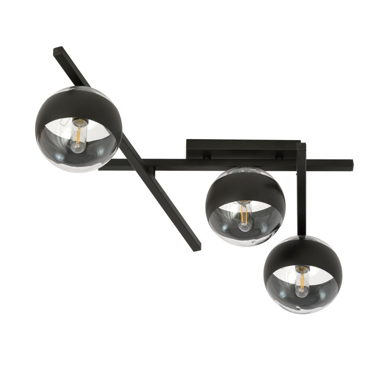 Aristedes 4-Light 18cm Spotlight, Transparent/Black, 21cm H x 50cm W x 10cm D