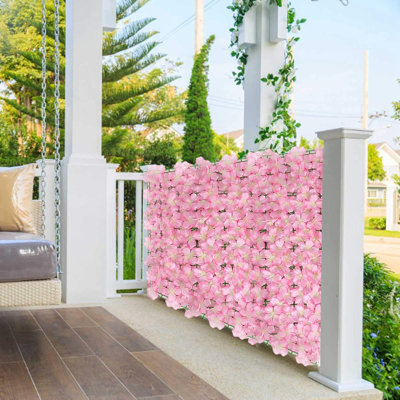 Artificial Flower Wall Panels, 118" X 19.69",flower Garden Fence Vine Privacy Fence Wall Screen Hedge, Romantic Floral Backdrop Hedge Home Decor Wedding Party Photo Background