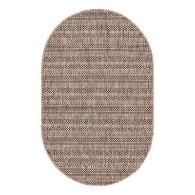 Tapis intérieur / extérieur brun à rayures Hewitt