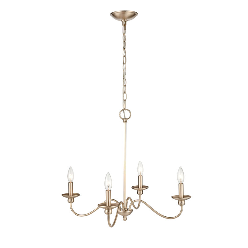 Lampe 4 lumières 24,13 po Delvona Lustre, Or moderne