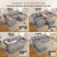 Canapé modulaire surdimensionné en velours côtelé avec sièges profonds, double repose-pieds et ports de charge-704716167