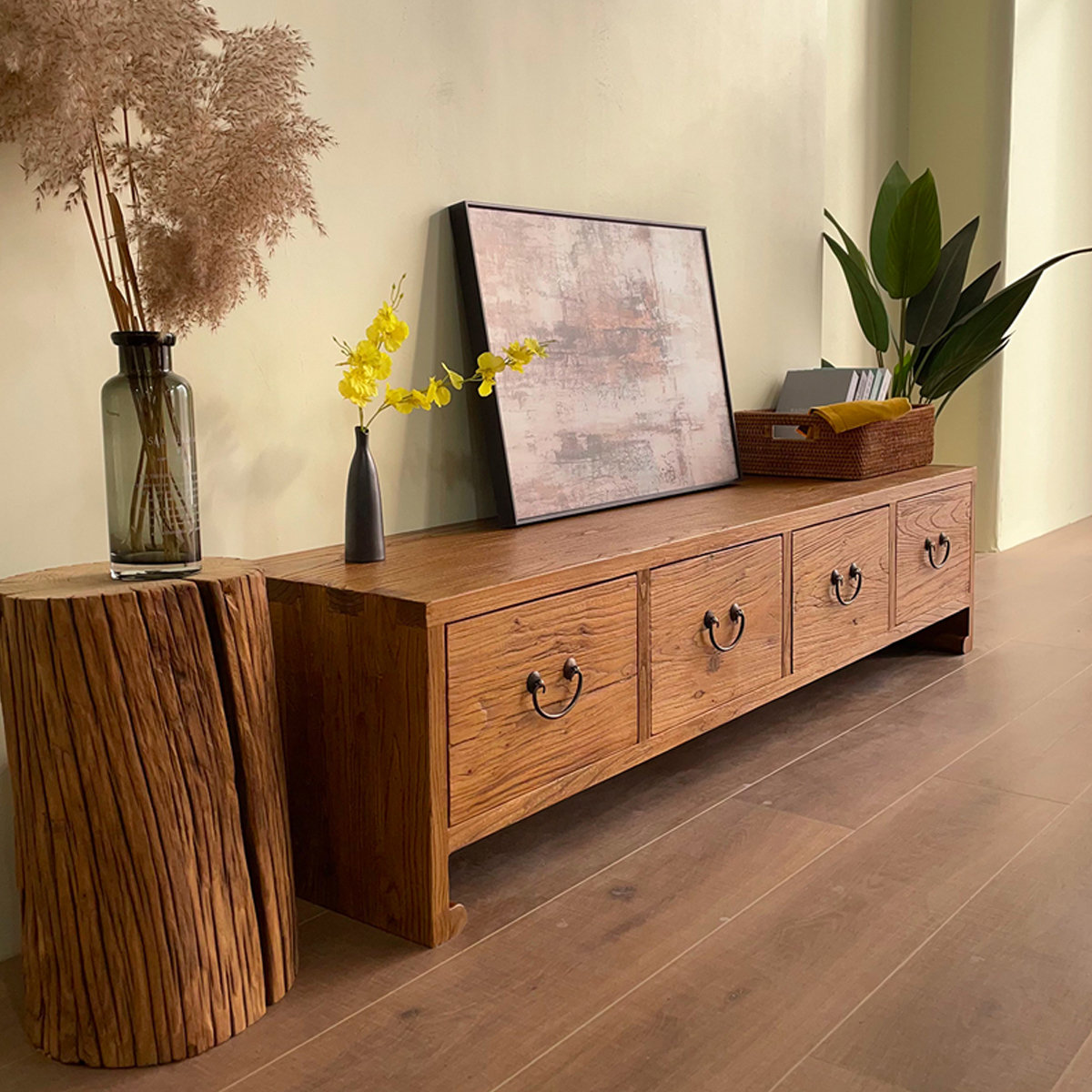 Feel High Pillows 66.93" Brown Standard Solid Wood TV Stands Wayfair