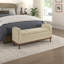 Banc de rangement Mid-Century à plateau relevable moderne capitonné avec finition noyer massif (1pc)-1011597995