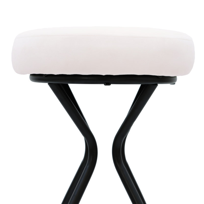 Ensemble de 2 tabourets de bar modernes sans dossier pour tabourets de bar en îlot de cuisine (noir et blanc crème)