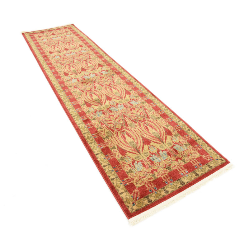 Tapis rouge Moore, Tapis de couloir 2 pi 7 po x 10 pi
