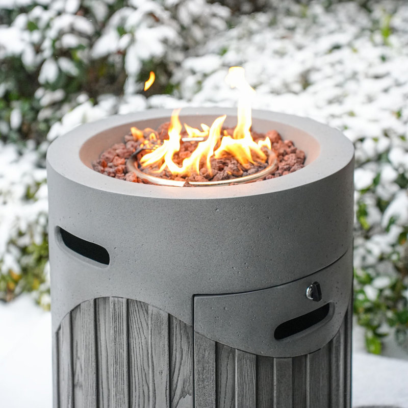 Carterville Round Magnesium Oxide Propane Smokeless Fire Pit