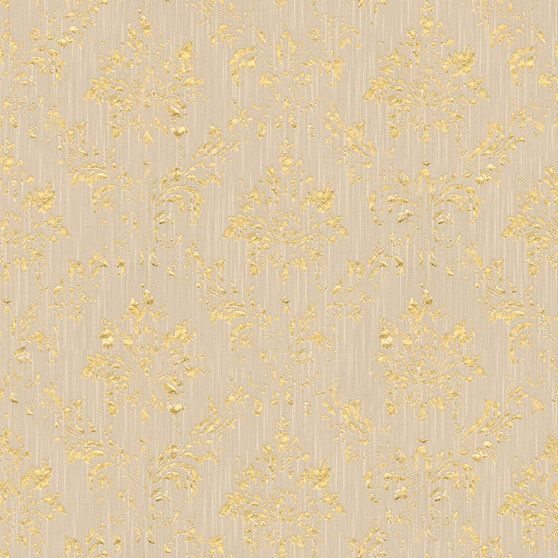 Calabro 10.05m x 53cm Matte Wallpaper Roll, Cream/Grey