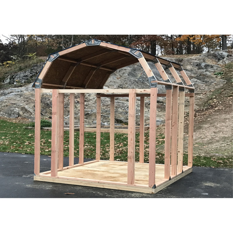 Medium Brown Wood DIY Barn Shed Kit with Single Door