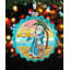 Santa with Shells Wreath Shaped Ornament