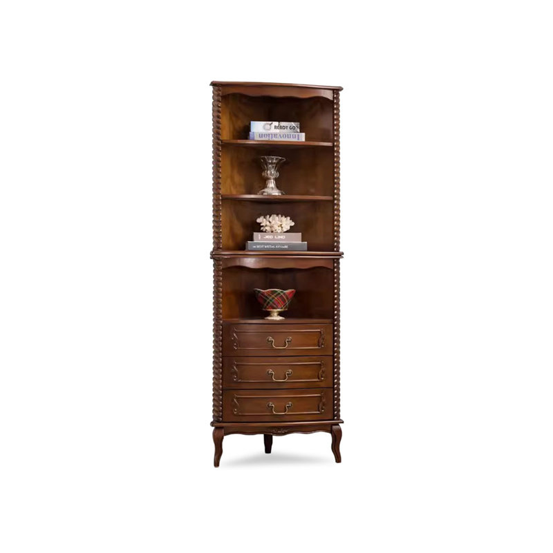 Armoire de coin en bois manufacturé brun noisette