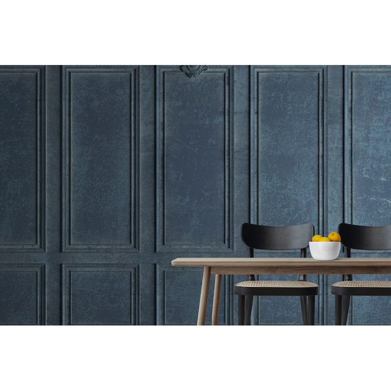 Deep Navy Classic Wall Panel Mural, 160" L x 108" W