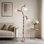 Lampe sur pied, 65,55 po Lotus pour chambre à coucher avec col-de-cygne flexible et 3 lumières roses incluses