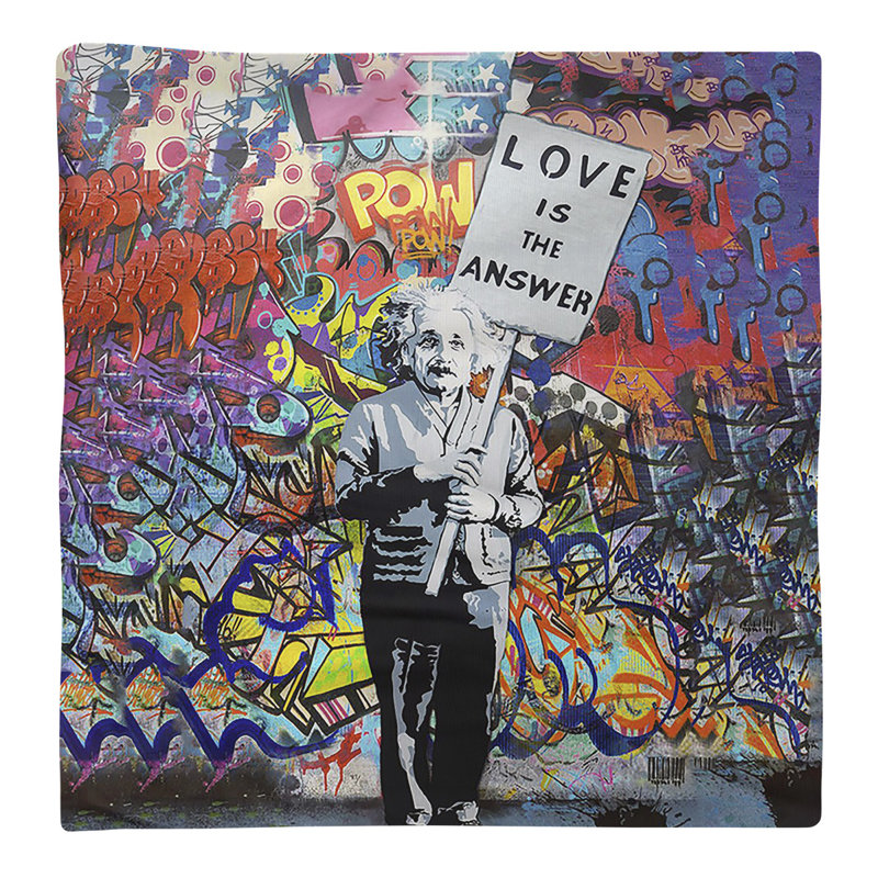 Banksy Graffiti No Pattern Square Napkin, 22" x 22", Poly Twill