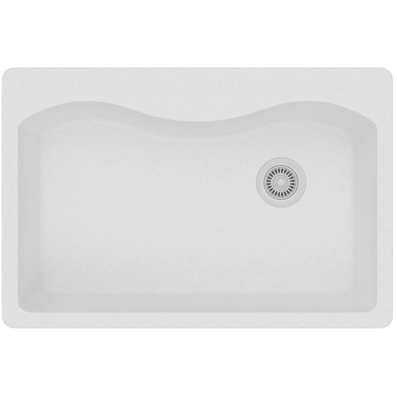 Quartz Classic 33" x 22" x 9-1/2" Drop-In Kitchen Sink, White