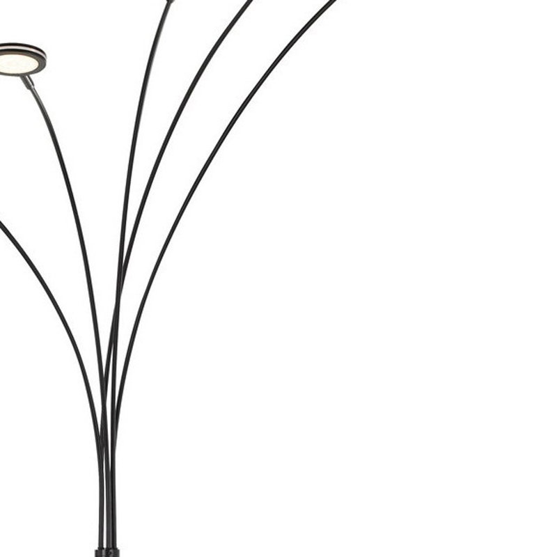 72" Five Light Led Arc Floor Lamp, Brass