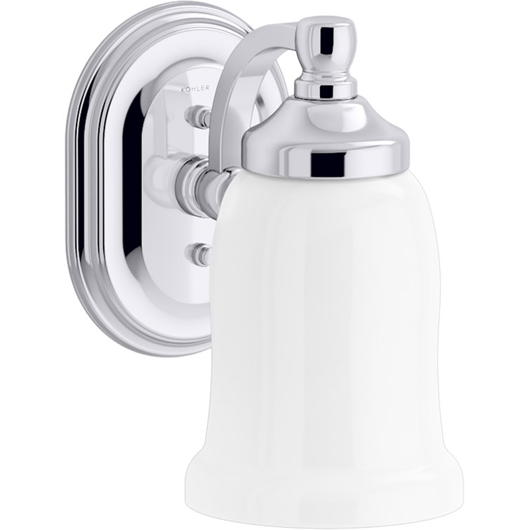 KOHLER Bancroft 1 Light Polished Chrome Indoor Bathroom Wall Sconce, Position Facing Up or Down, UL Listed