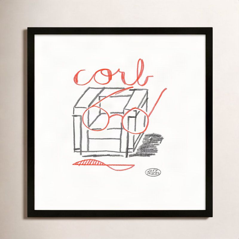 Corb by Jeff Jackson - Framed Wall Art, 24" W x 24" H, Black Single Picture Framed Paper
