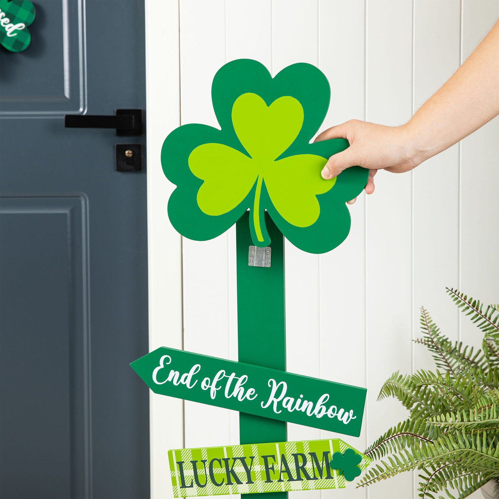 Iron Shamrock Porch Sign