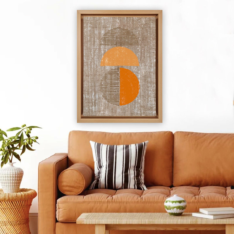 Peinture décorative sur toile, Bois, H 37,8 po x l 26 po, Orange