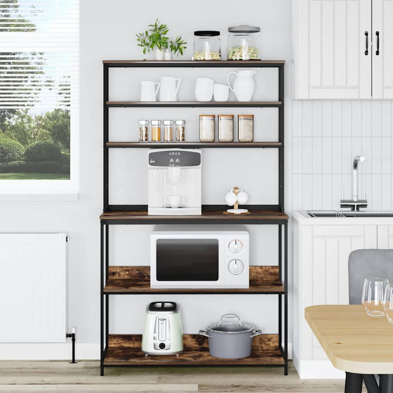  Kitchen Shelf Engineered Wood Home Storage Freestanding Furniture Room, 168cm H x 100cm W x 40cm D, Brown