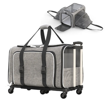 Pet Rolling Rover Airline Compliant Expandable Wheeled Pet Carrier