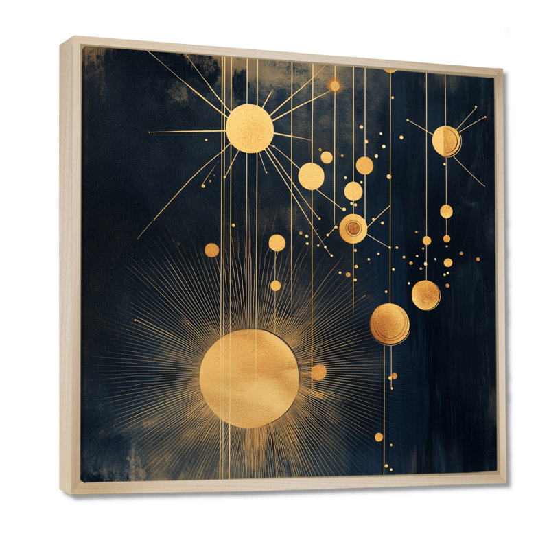 Abstract Starburst Canvas, Constellation Wall Art, Cemya, H 36 po x l 36 po, Cadre naturel flottant