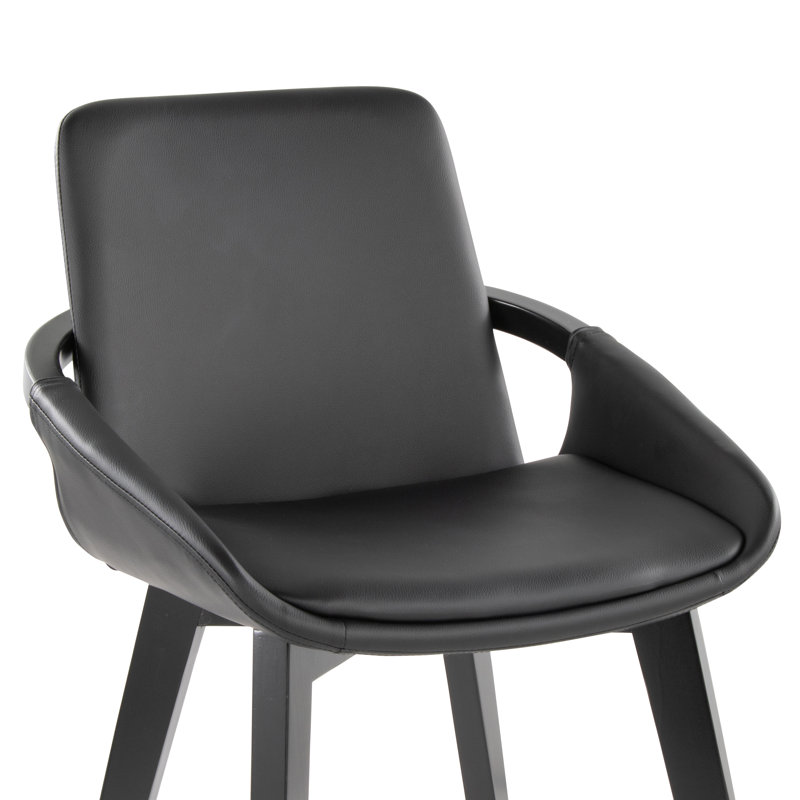 Whitacre 17'' H Faux Leather Upholstered Armchair, Black, Black