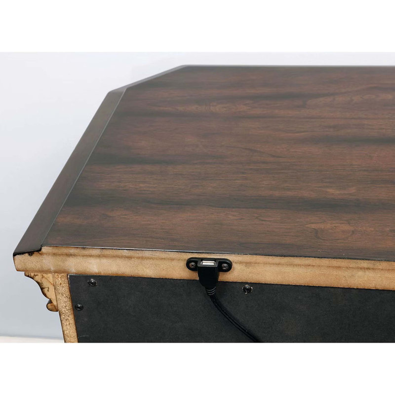 Table de chevet en bois avec chargeur USB