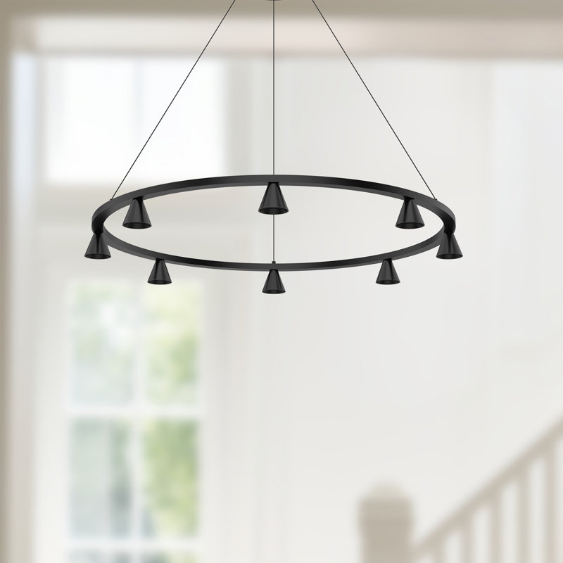 Dune 33-in 8 - Light LED Chandeliers, Black