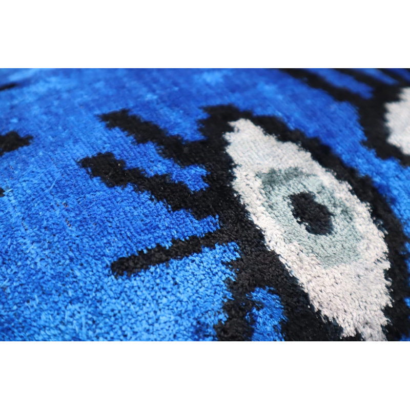 Velvet Square Pillow Cover & Insert, Blue